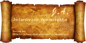 Jelenovics Antonietta névjegykártya